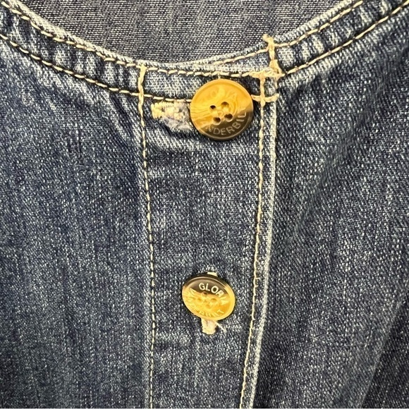 Vintage Gloria Vanderbilt denim midi/maxi dress, buttondown, sleeveless, size M - Picture 5 of 10